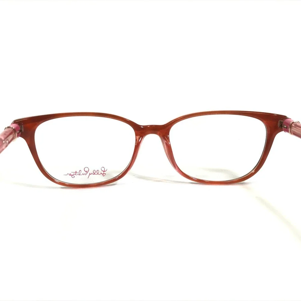Lilly Pulitzer Eyeglasses Frames Ella TO Brown Pink Cat Eye Full Rim 48-15-130